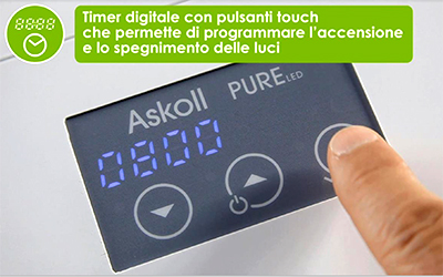 Askoll Acquario Pure LED M Absolute Black 36x36x43,5h cm 44Lt
