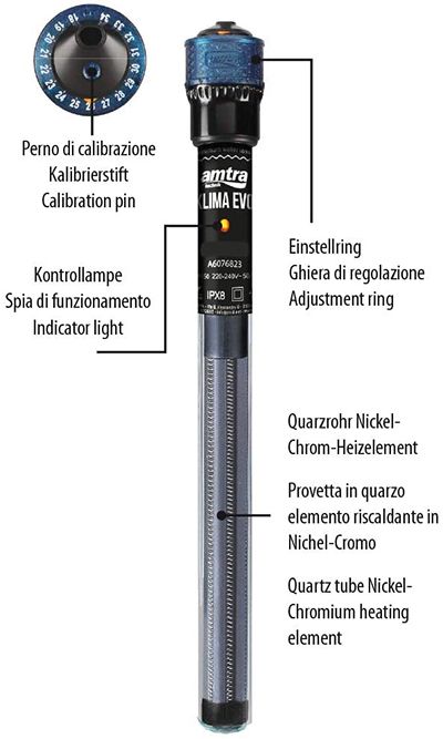 Amtra Klima Evo 50W Riscaldatore per acquari fino a 50 litri