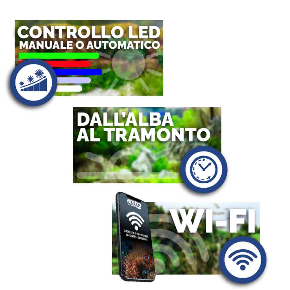 Amtra Led System Reef Lampada a Led Wi-Fi 450mm 18W per vasche 40-60cm