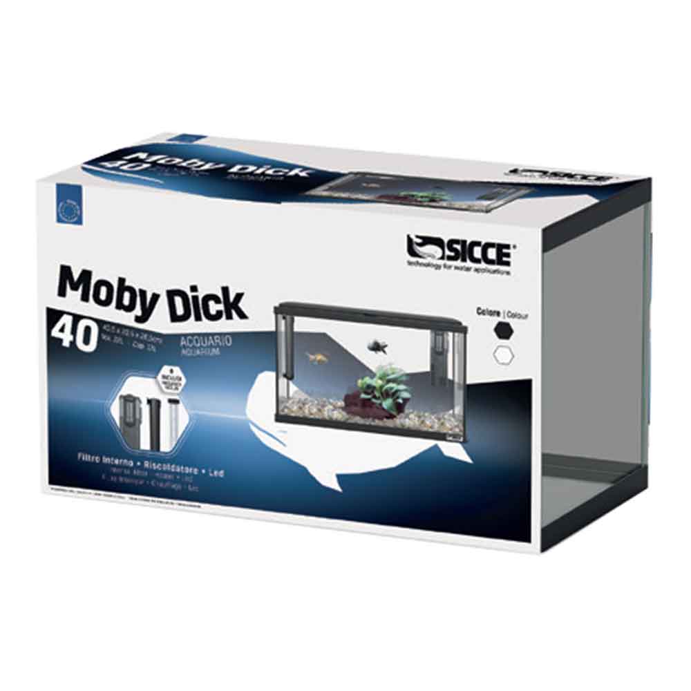 Sicce Acquario Moby Dick 40 New Nero 22 Litri 40,5x20,5x26,5 cm