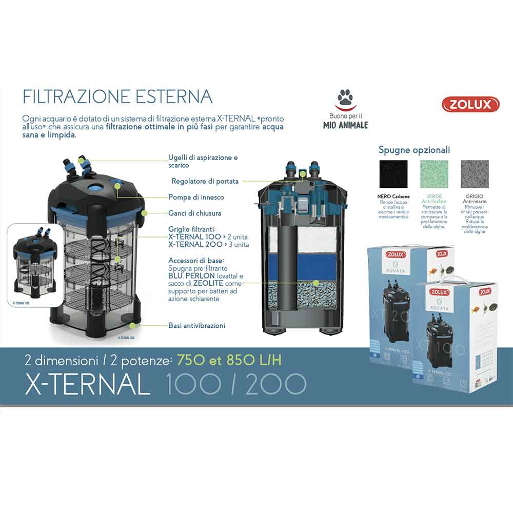 Zolux Acquario Aqua IdroMax Bianco 200 Completo 110,3x45x56,3h cm