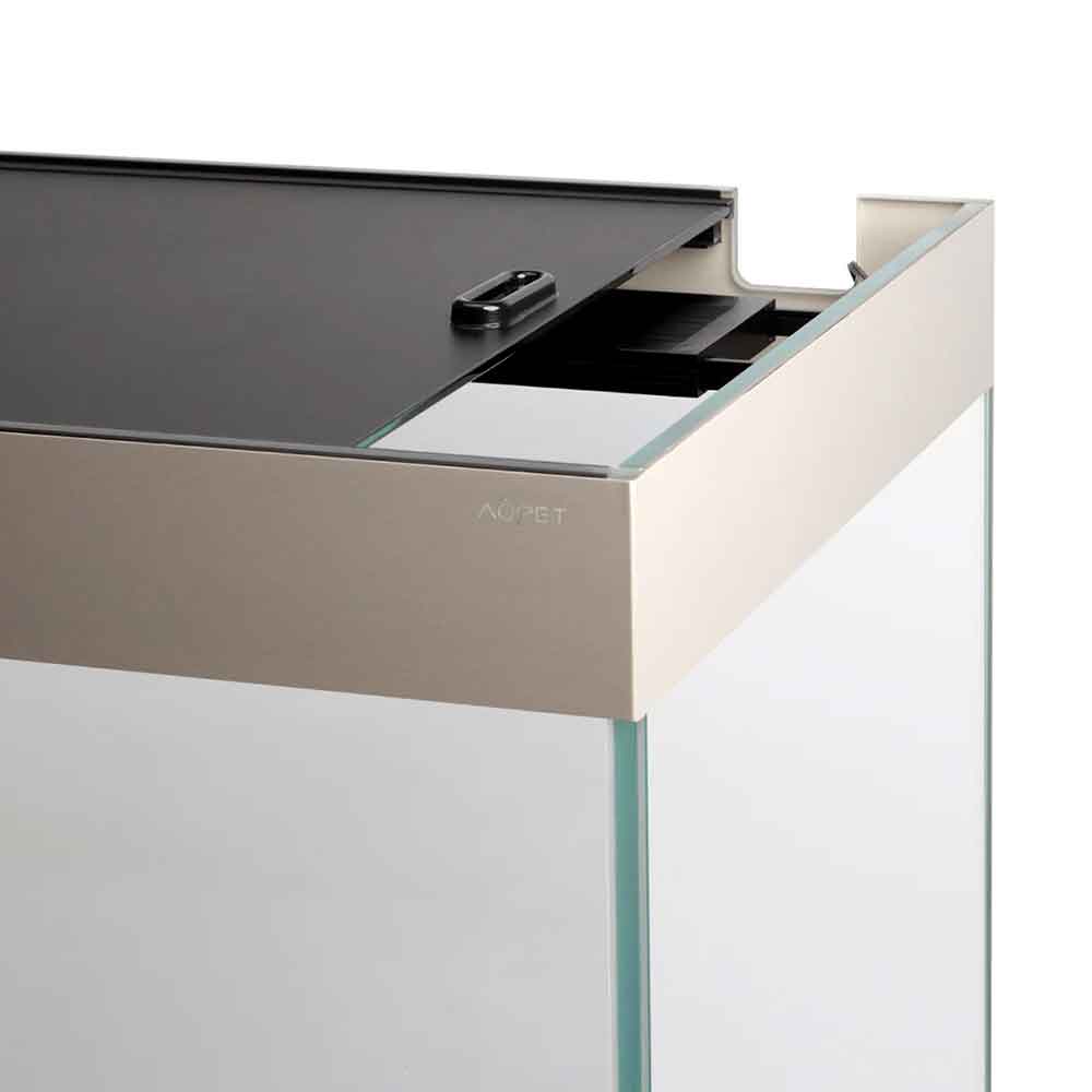 Aqpet Acquario Riverium Plus Vetro Extrachiaro con Supporto Nero 90X50X55h cm