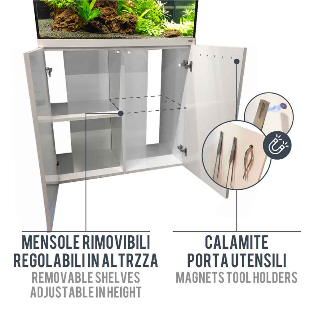 Amtra Acquario Alux Grey Combi con Mobile e 330L 120x50x148h cm