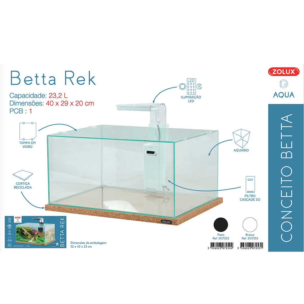 Zolux Betta Rek Acquario per Betta 23,2L Nero