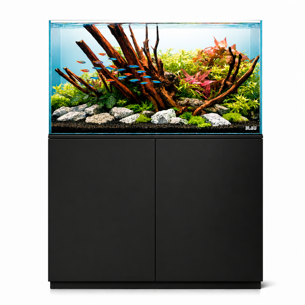 Blau Aquaristic Set Gran Cubic Absolute AR 122 Bianco Acquario con Supporto Stand HD Core 341 Litri