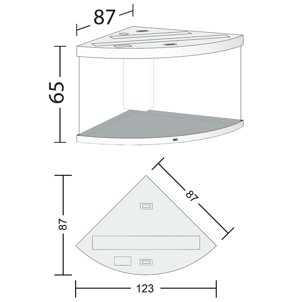 Juwel Acquario Trigon 350 Litri LED Bianco mis. 123x87x65H cm