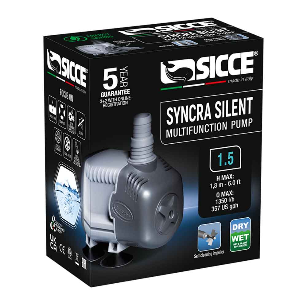 Sicce Pompa Syncra Silent 1.5 pompa di ricircolo interna/esterna regolabile 1350L/h