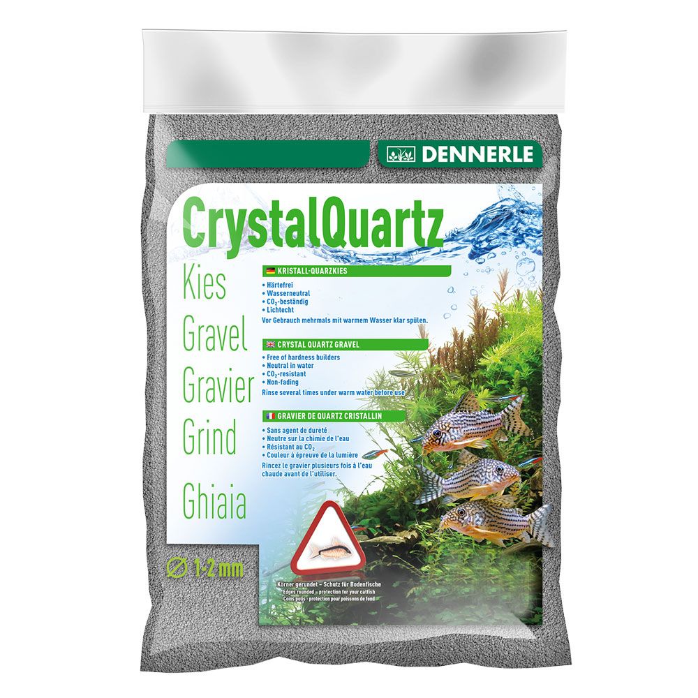 Dennerle Crystal Quartz Ghiaia Cristallo di Quarzo Grigio antracite 5Kg