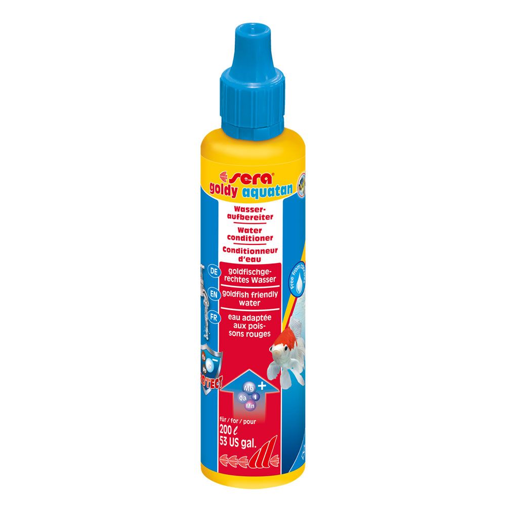 Sera Goldy Aquatan Pesci d'acqua fredda Biocondizionatore 50 ml per 200 l