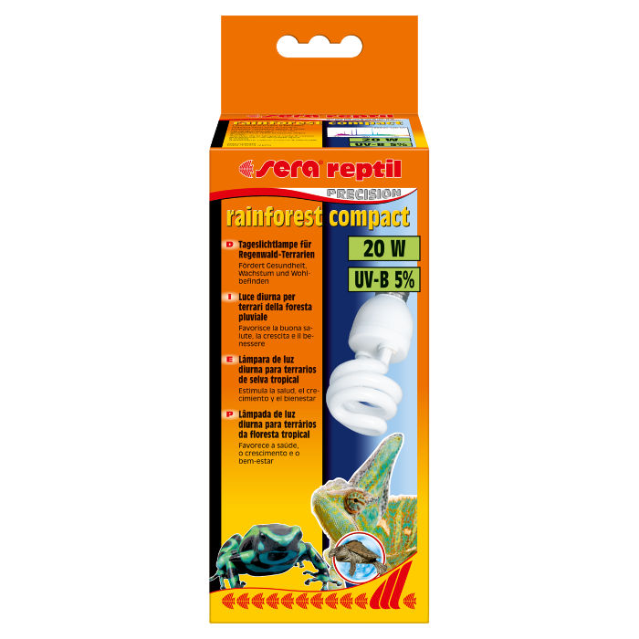Sera Rainforest Compact Lampada Diurna per Rettili e Tartarughe UV-B 5% 20W