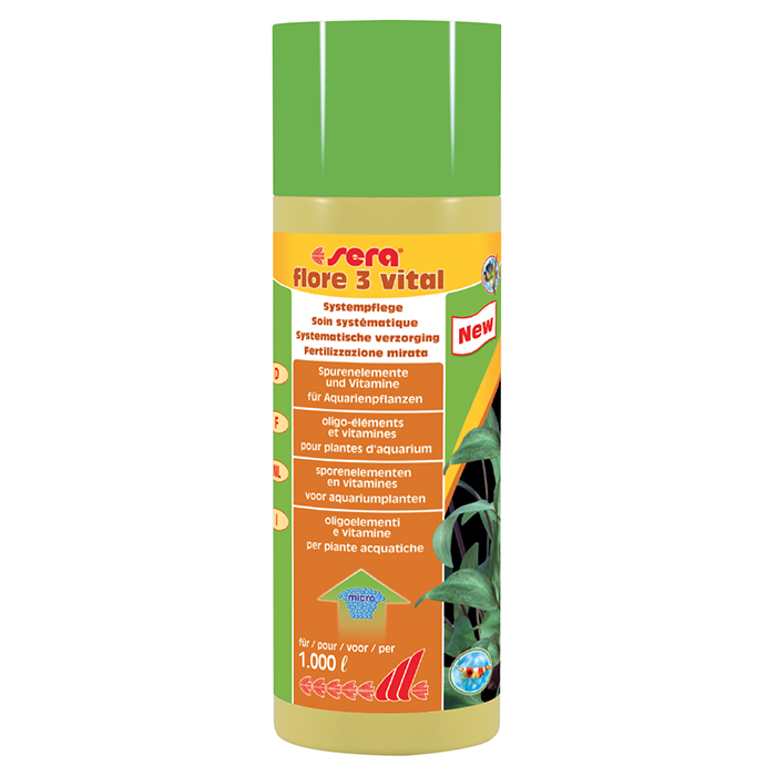 Sera Flore 3 Vital Micronutrienti e Vitamine per acquari piantumati 250 ml per 1000 l