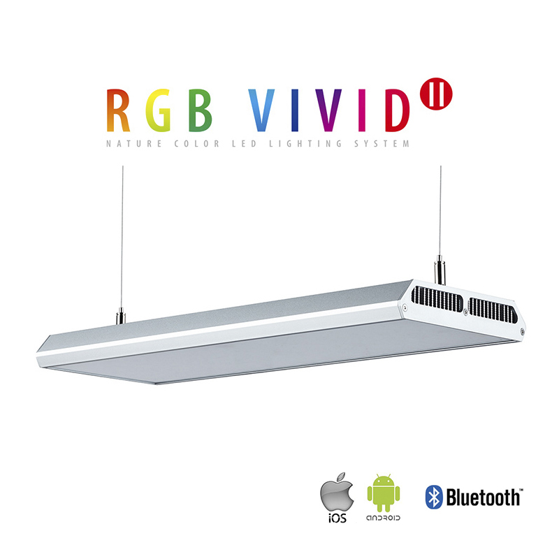 Chihiros VIVID II RGB Bluetooth Plafoniera Led  per acquario dolce 43cm 130W 8000K° Silver