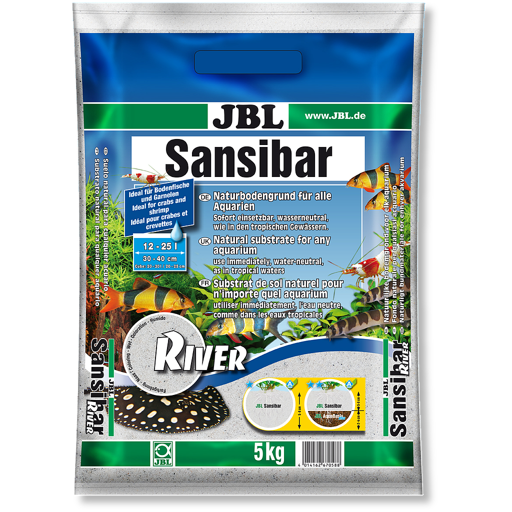 Jbl Sansibar River Substrato Misto Naturale per acquari d'acqua dolce e marina 0,8 mm 5Kg