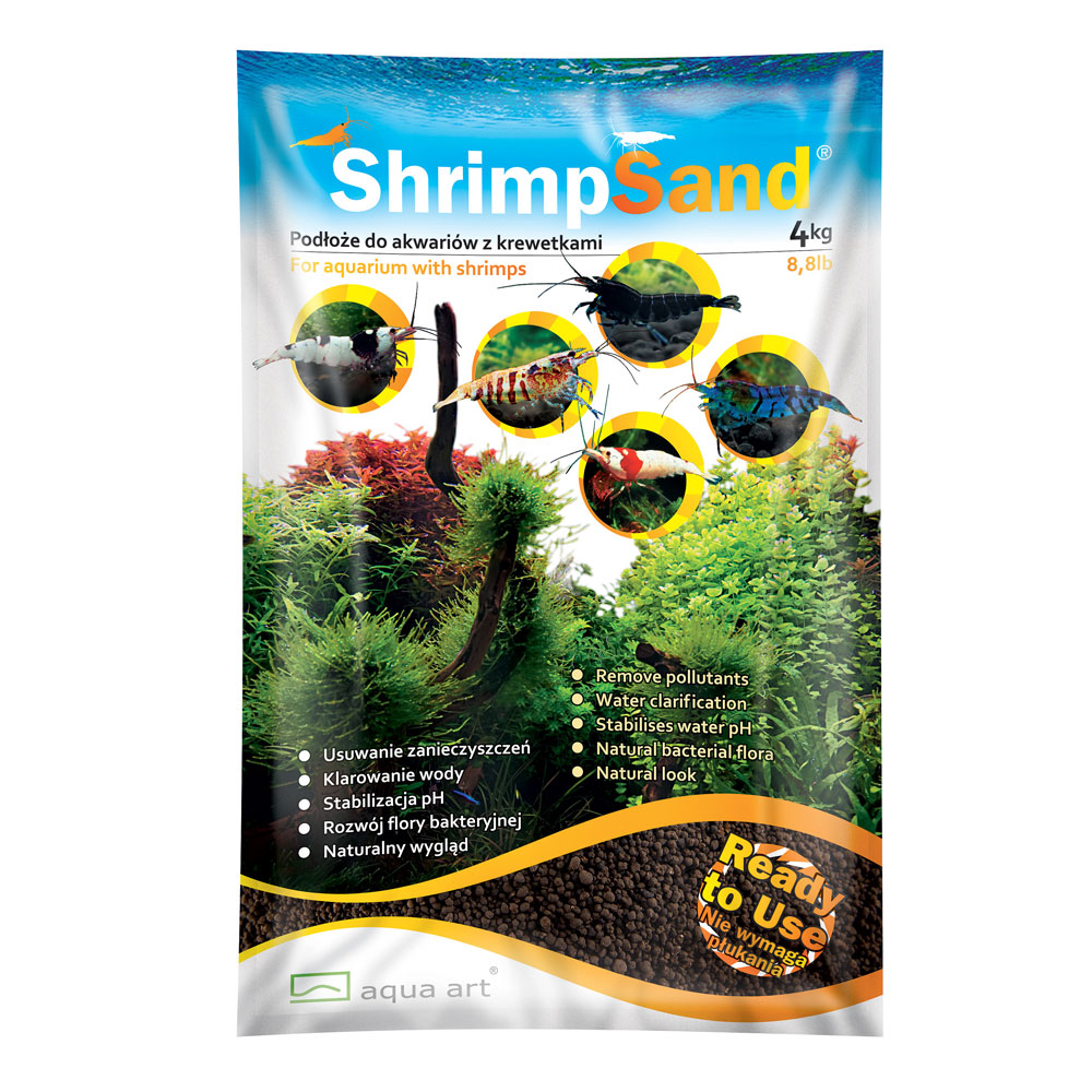 Aqua Art Shrimp Sand per Acquari con Gamberetti Marrone chiaro 2-4mm 4Kg