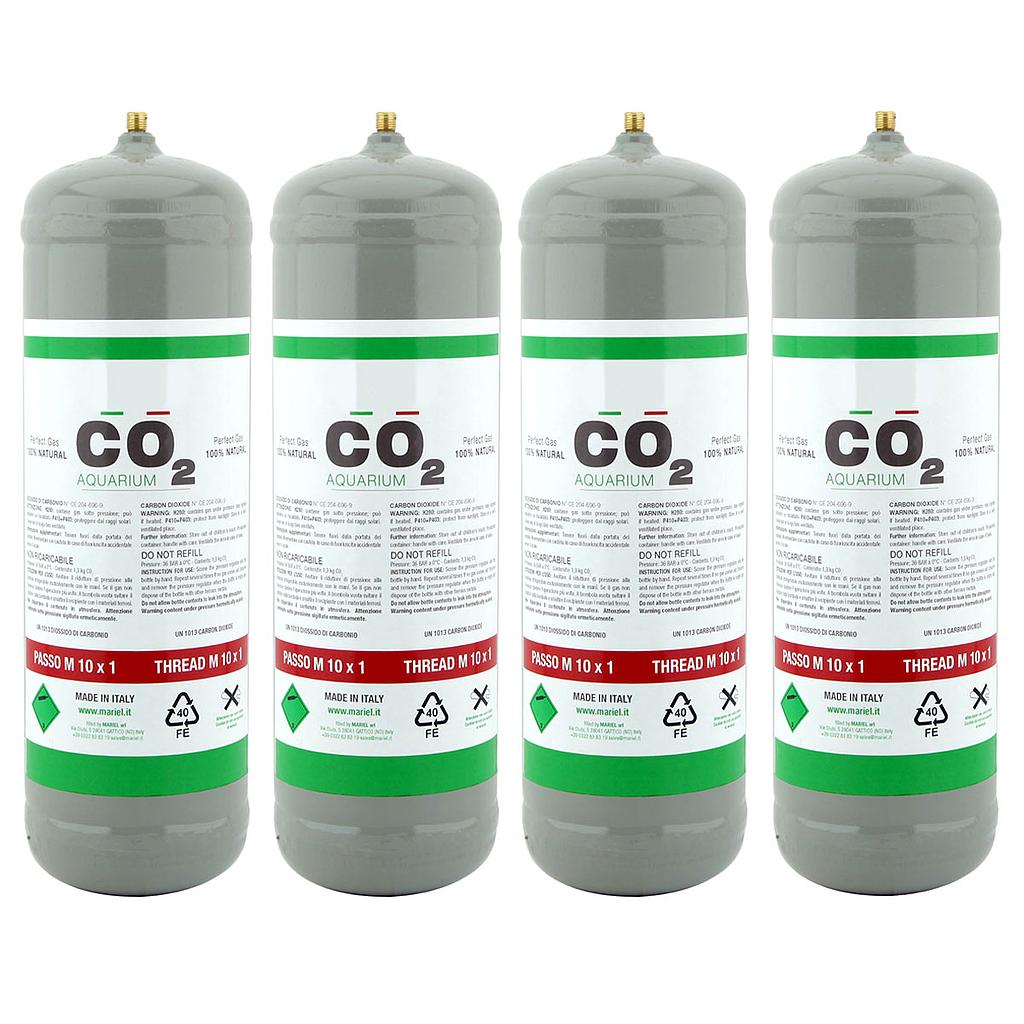 Bombola CO2 1300g usa e getta passo 10x1mm Standard senza piedino 4pz