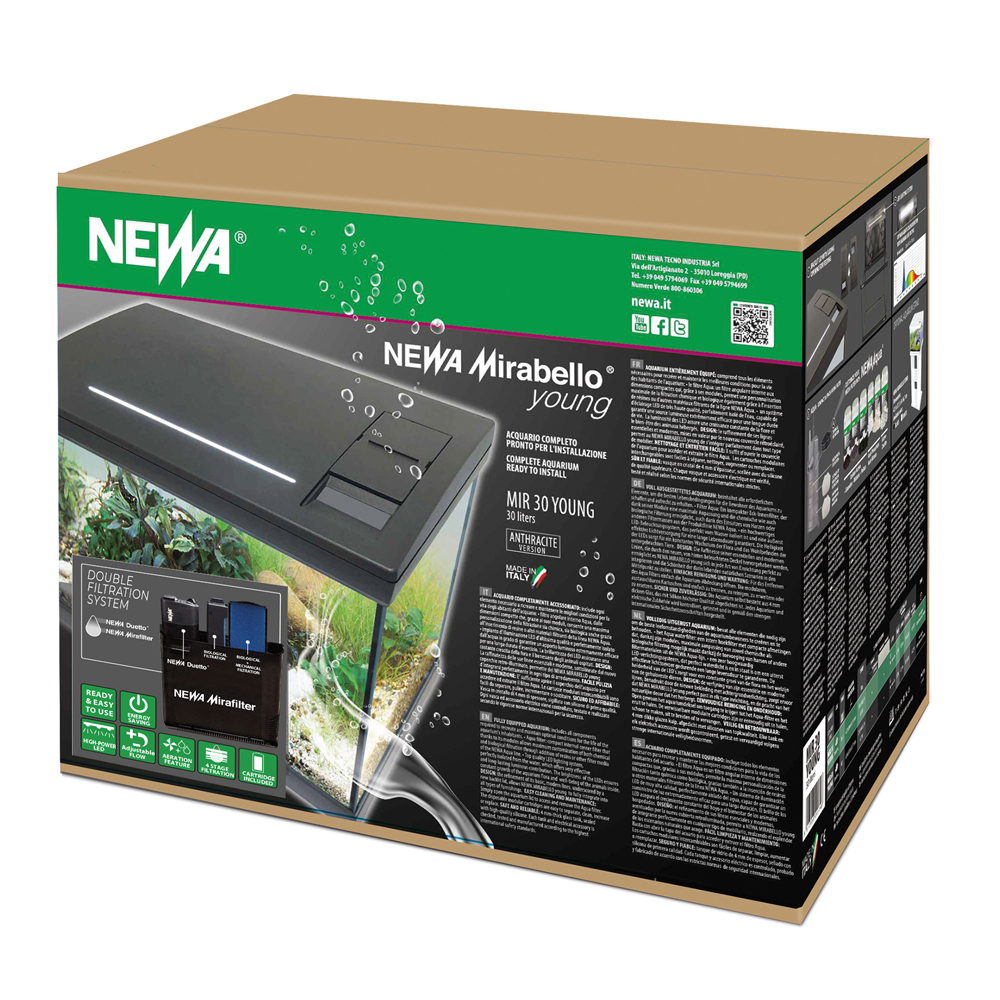 Newa Mirabello 30 Young Led MF Acquario 30 litri Antracite