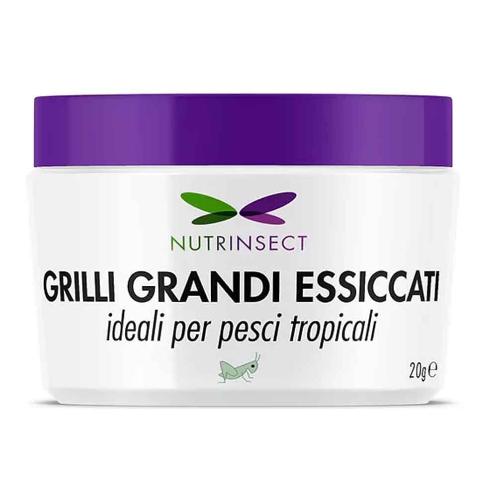 Nutrinsect Grilli Grandi Essiccati per Pesci Tropicali 20g