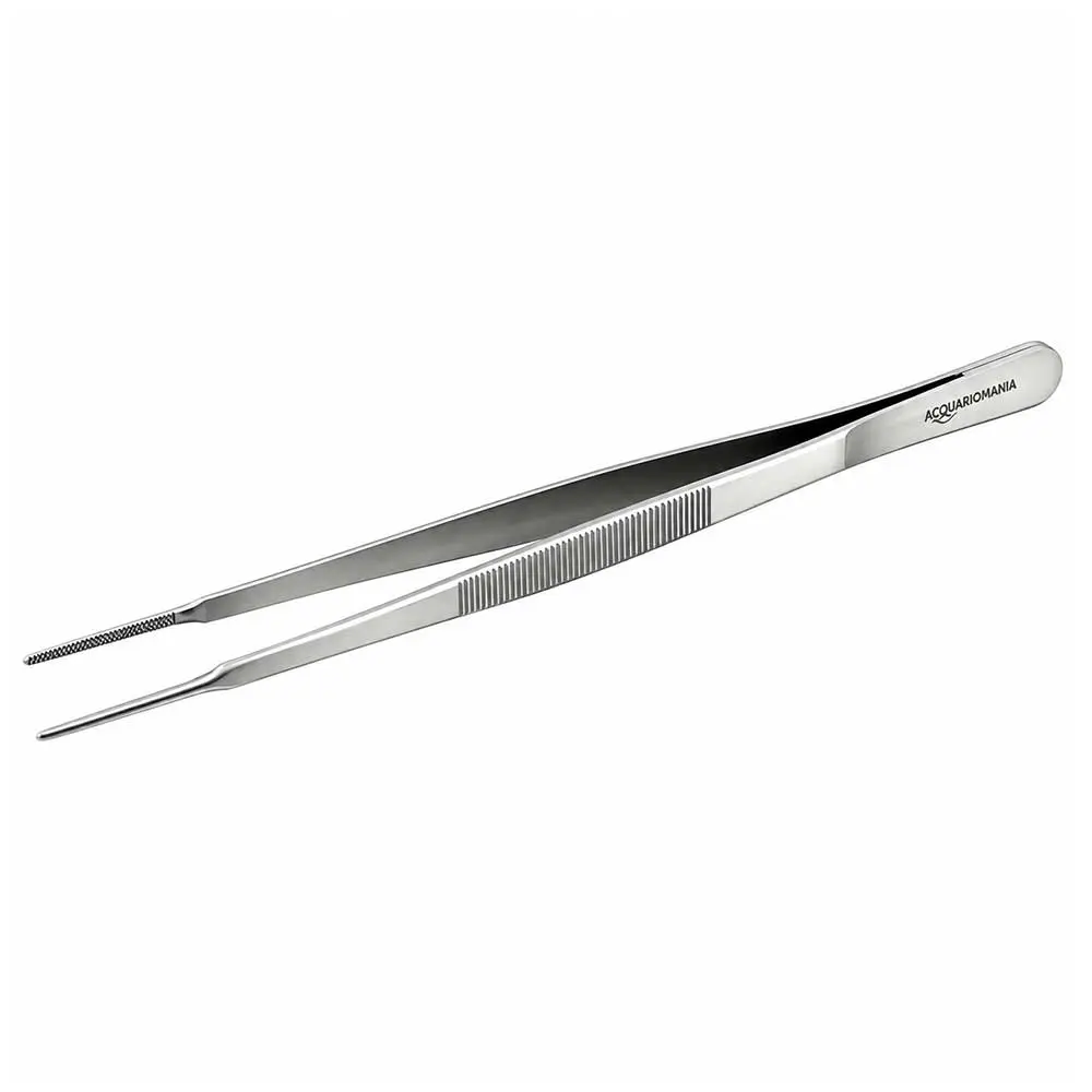 Acquariomania Pinza Dritta in Acciaio Inox 25 cm a Punta Fine per Acquario e Aquascaping