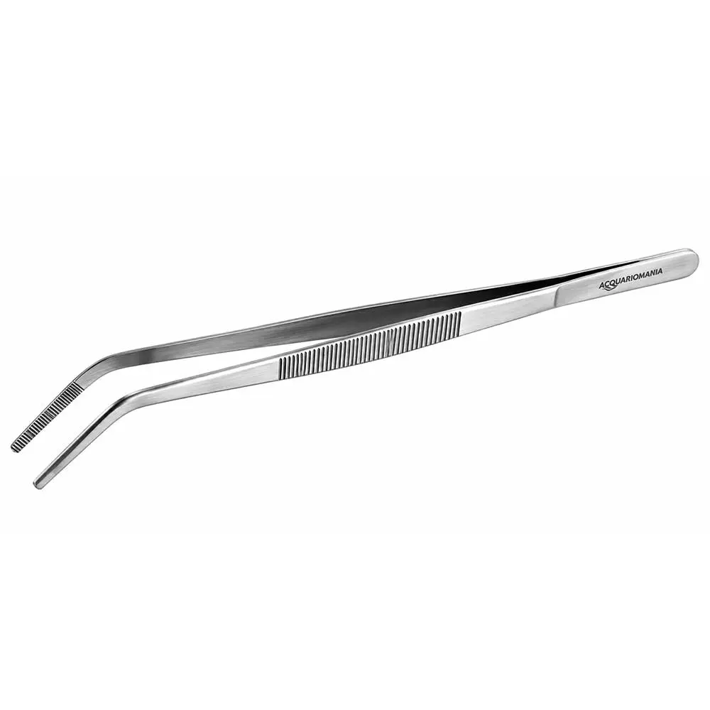 Acquariomania Pinza Punta Curva 30 cm in Acciaio Inox per Piante Acquario e Aquascaping