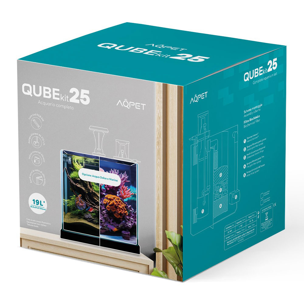 Aqpet Qube Kit 25 Sistema Completo per acqua dolce 19L