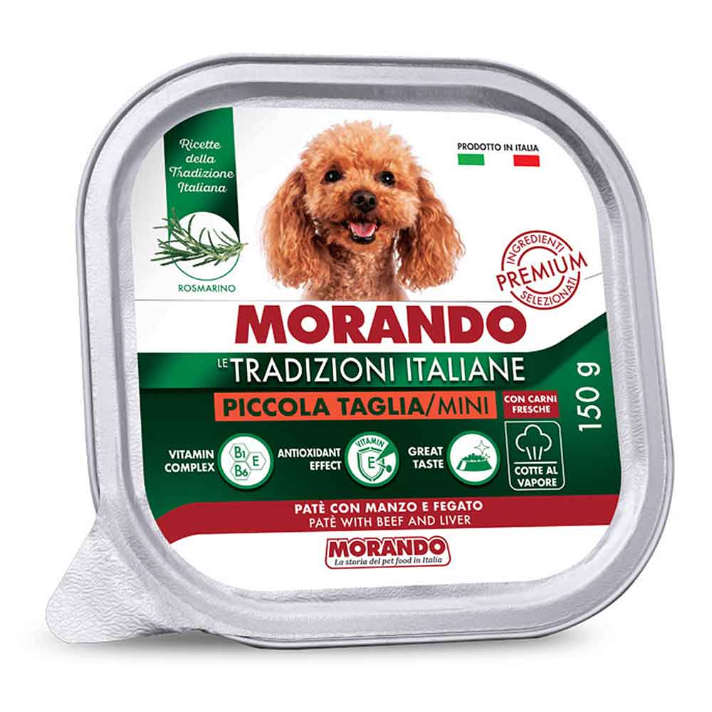 Morando Premium Patè Piccola Taglia per Cane con Manzo e Fegato 150gr