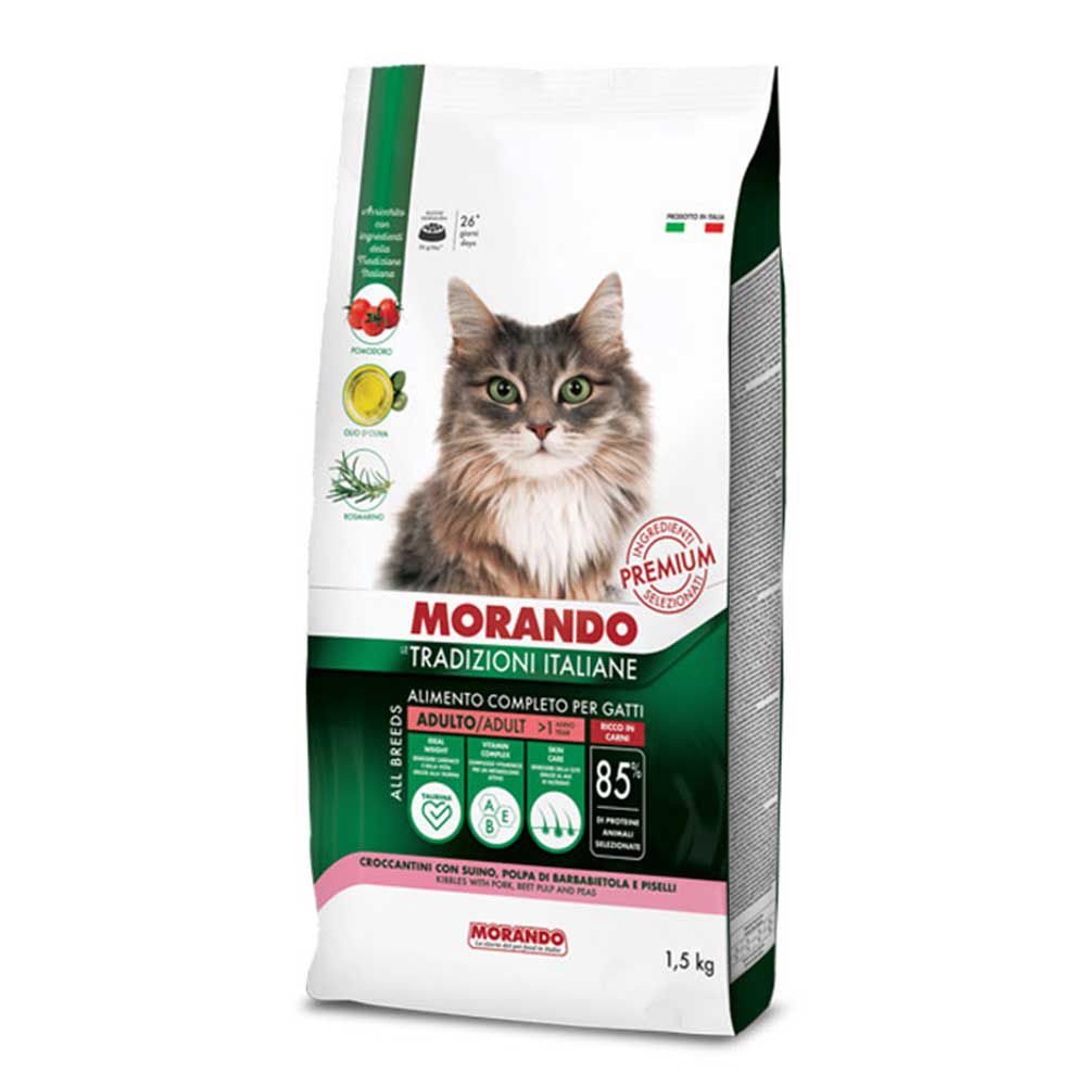 Morando Premium Croccantini Adulto  per Gatto con Suino Polpa di Barbabietola e Piselli 1,5Kg