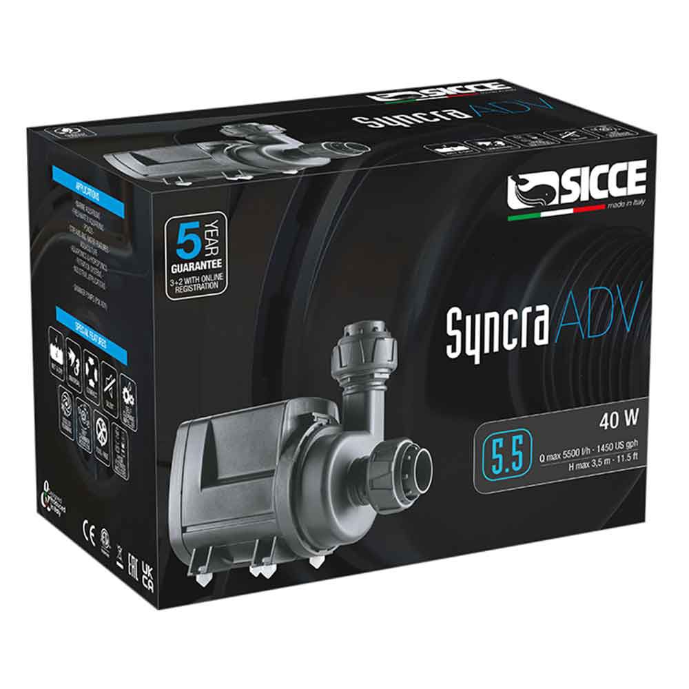 Sicce Pompa Syncra ADV 7.0 pompa di ricircolo interna/esterna regolabile 7000L/h cavo 3 metri