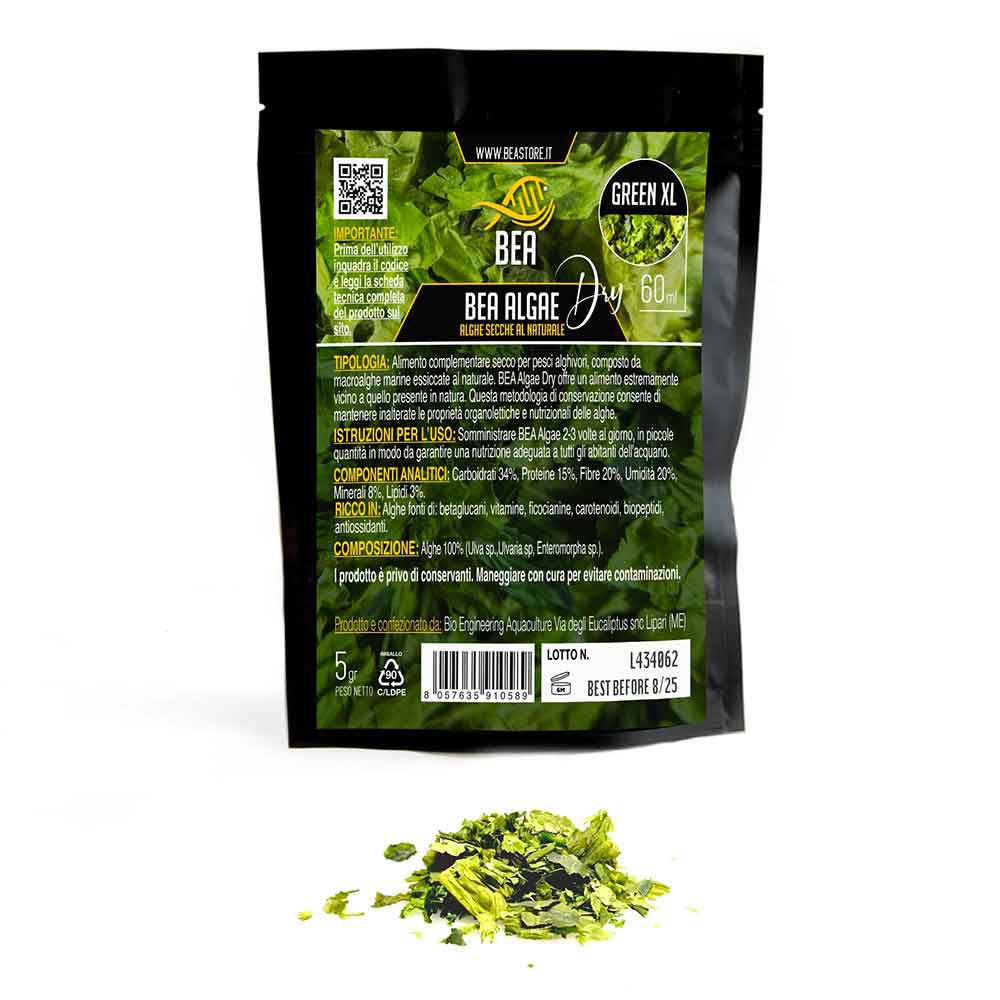 Bea Algae Dry Green XL Alimento per pesci alghivori 60ml 5g
