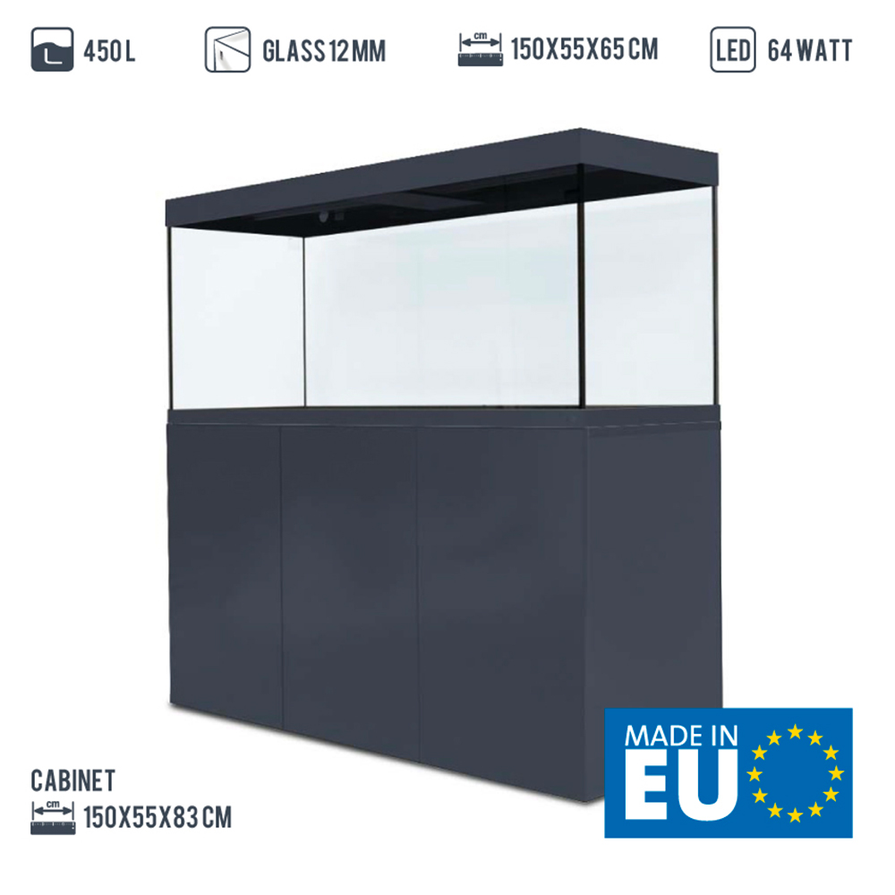 Amtra Acquario Alux Grey Combi con Mobile 450L 150x55x148h cm