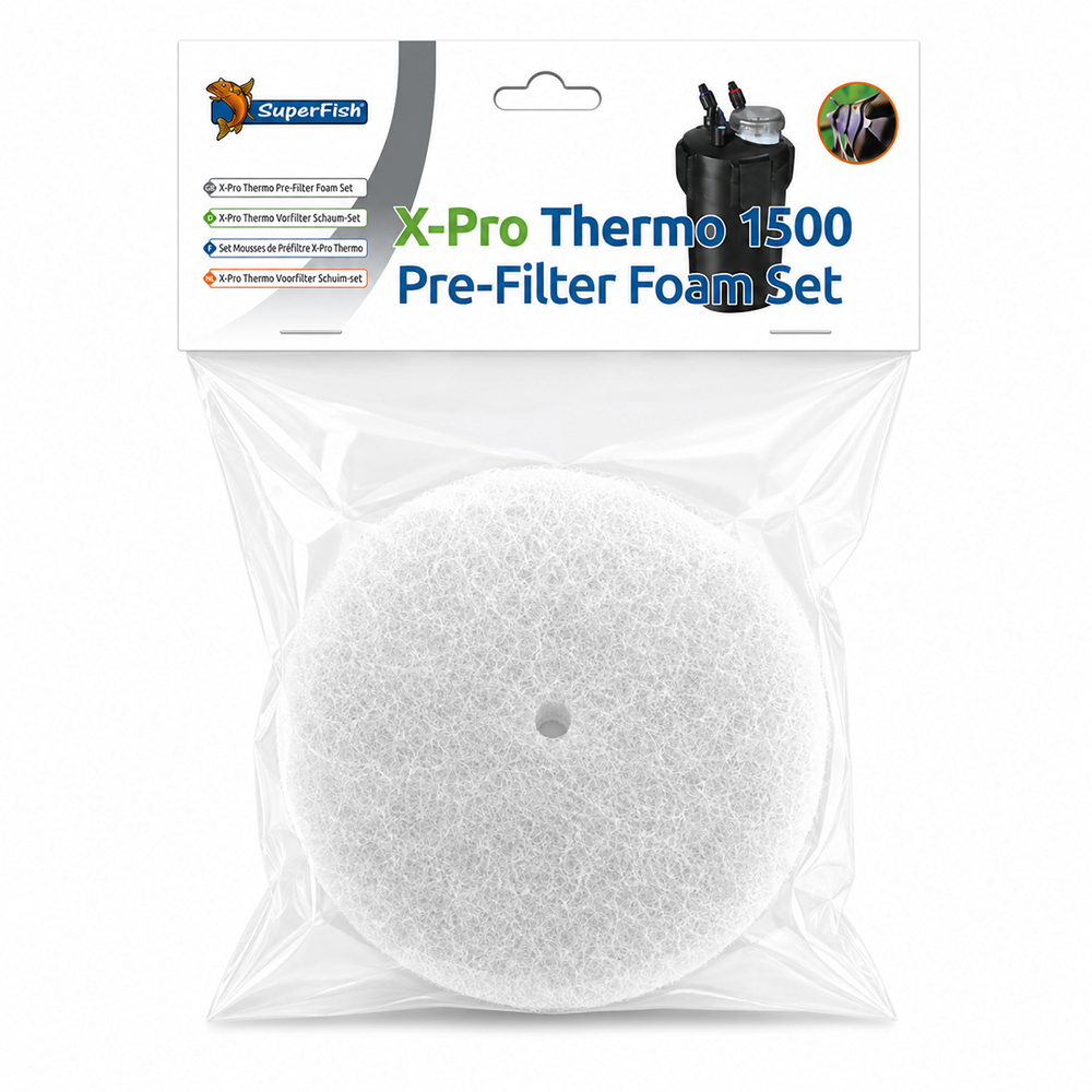 Superfish X-Pro Thermo 1500 Pre-Filter Foam Set Spugne ricambio prefiltro 3pz