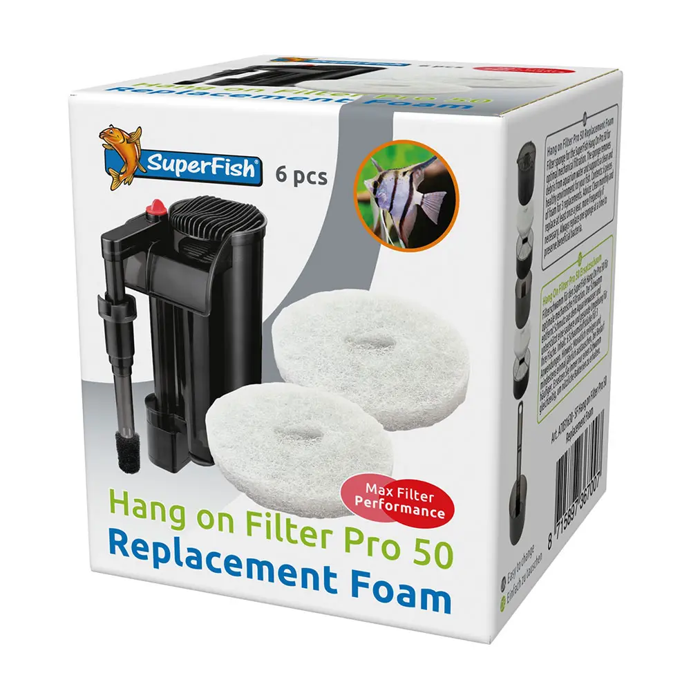 Superfish Hang on Filter Pro 50 Replacement Foam Spugna di ricambio 2pz