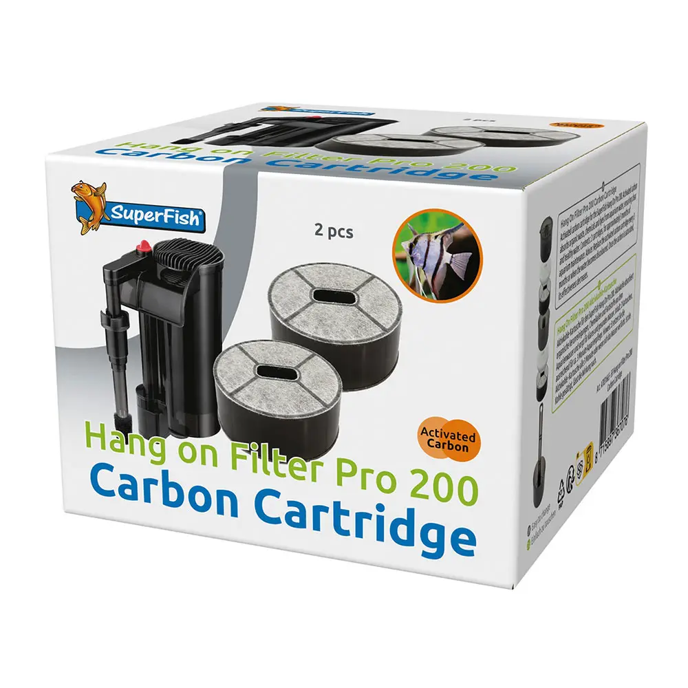 Superfish Hang on Filter Pro 200 Carbon Cartridge Ricambio Cartuccia Carbone 2pz