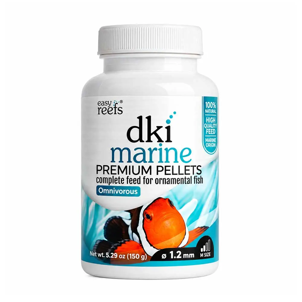 Easy Reefs DKI Marine Omnivorous M 1,2 mm Mangime Completo in Pellet per Pesci Acquario Marino 150 g