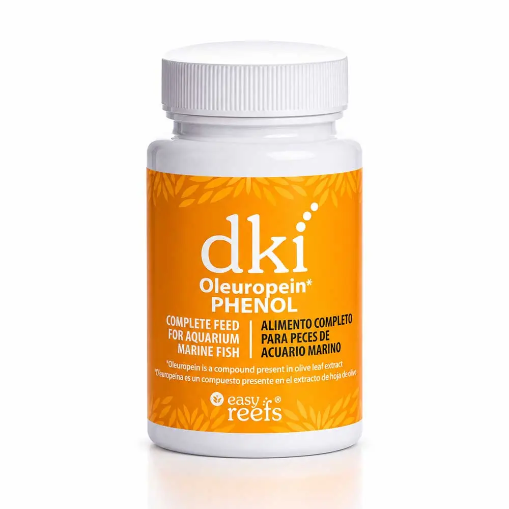 Easy Reefs DKI Oleuropein Phenol Mangime Completo con Estratto di Olivo per Pesci Acquario Marino 0,8mm 50 g