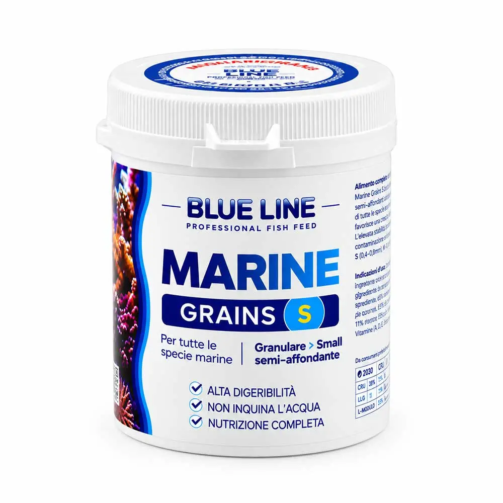 Blue Line Marine Grains S Mangime granulare semi affondante per pesci marini 55g