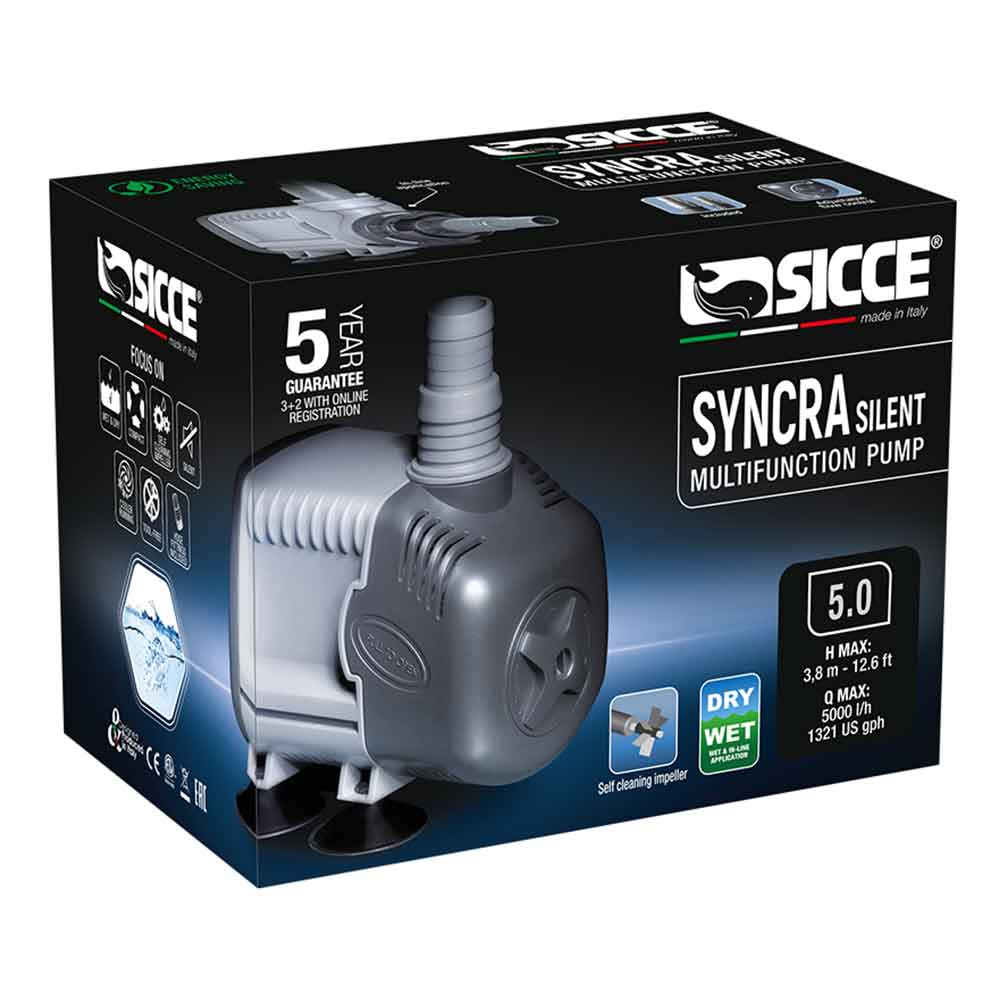 Sicce Pompa Syncra Silent 5.0 pompa di ricircolo interna/esterna regolabile 5000L/h