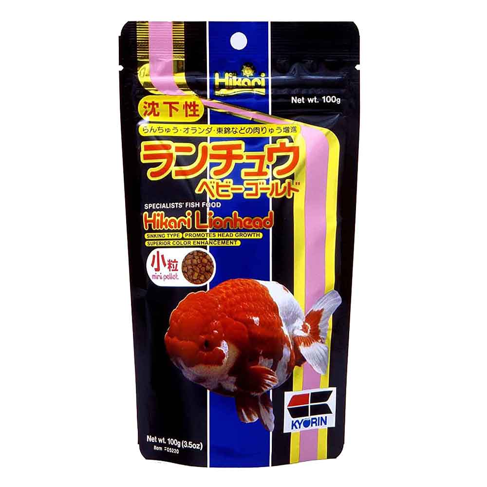 Hikari Lionhead mini pellet mangime per pesci rossi e Testa di Leone 100gr