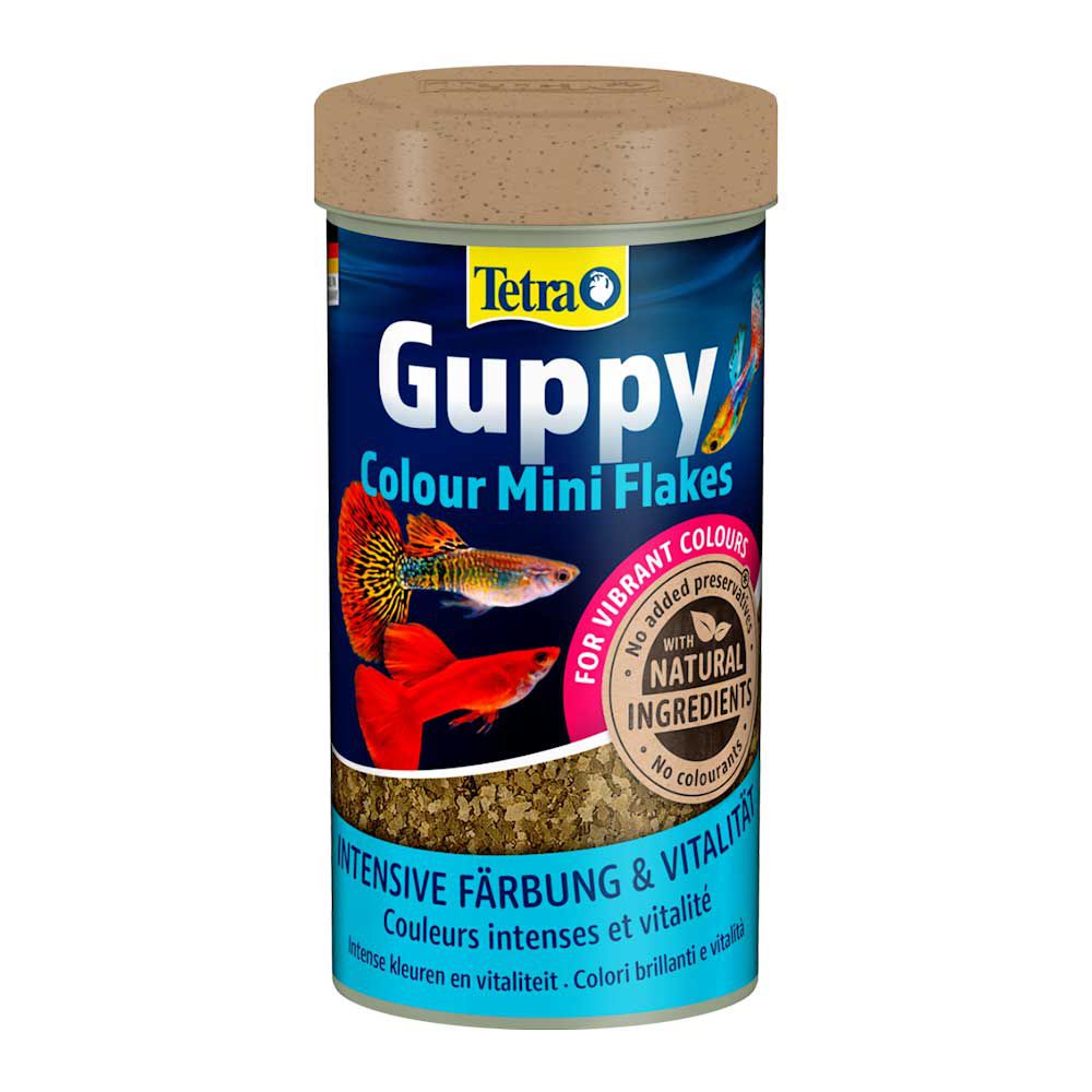 Tetra Guppy Colour mini Flakes Natural Alimento specifico in mini scaglie 250ml 75g
