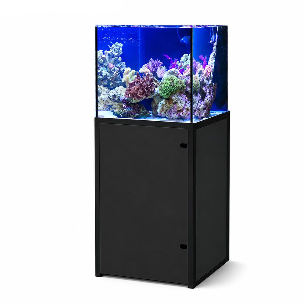Genesi Acquario Marino Reef Plus Extrachiaro Completo con Sump e Supporto in Alluminio Nero 60x40x45h cm