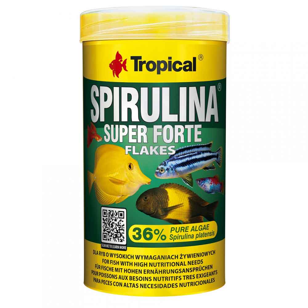 Tropical Spirulina Super Forte Flakes 36% Mangime in scaglie 250ml 50gr