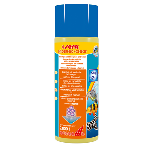 Sera Phosvec Clear (Ex Aquaria Clear) elimina torbidezza e fosfati 500 ml per 2000 l