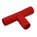 Raccordo a T rosso per tubi in gomma con ø interno 20mm