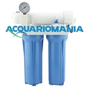 Aquili Impianto Osmosi a Bicchieri Blu con manometro e Flushing Valve 1135Lt al giorno